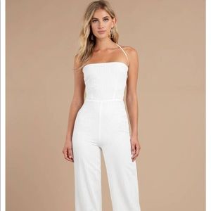 Tobi white halter back Jumpsuit
